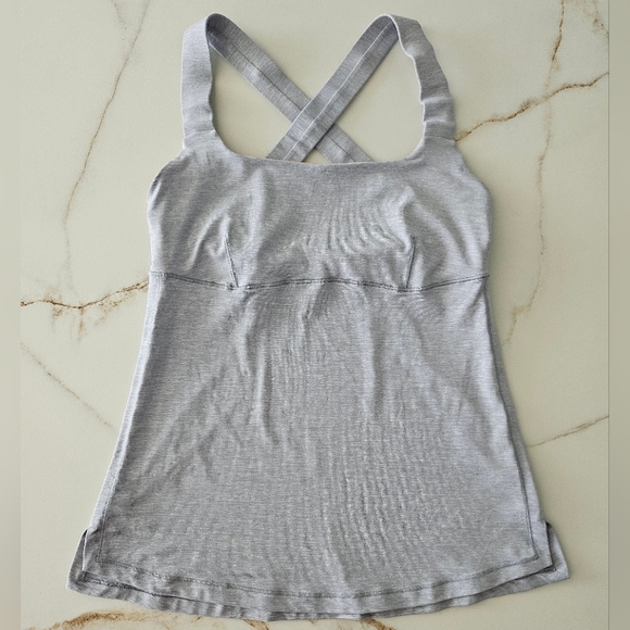 Lululemon Top Speed Tank Heathered Silver Slate Size 6 - Picture 1 of 14